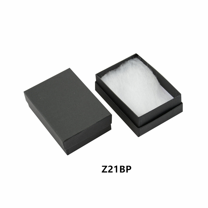 Z21BP Matt Black Two Pieces Cardboard Boxes Black Jewelry Boxes # 21 Size Cotton Boxes