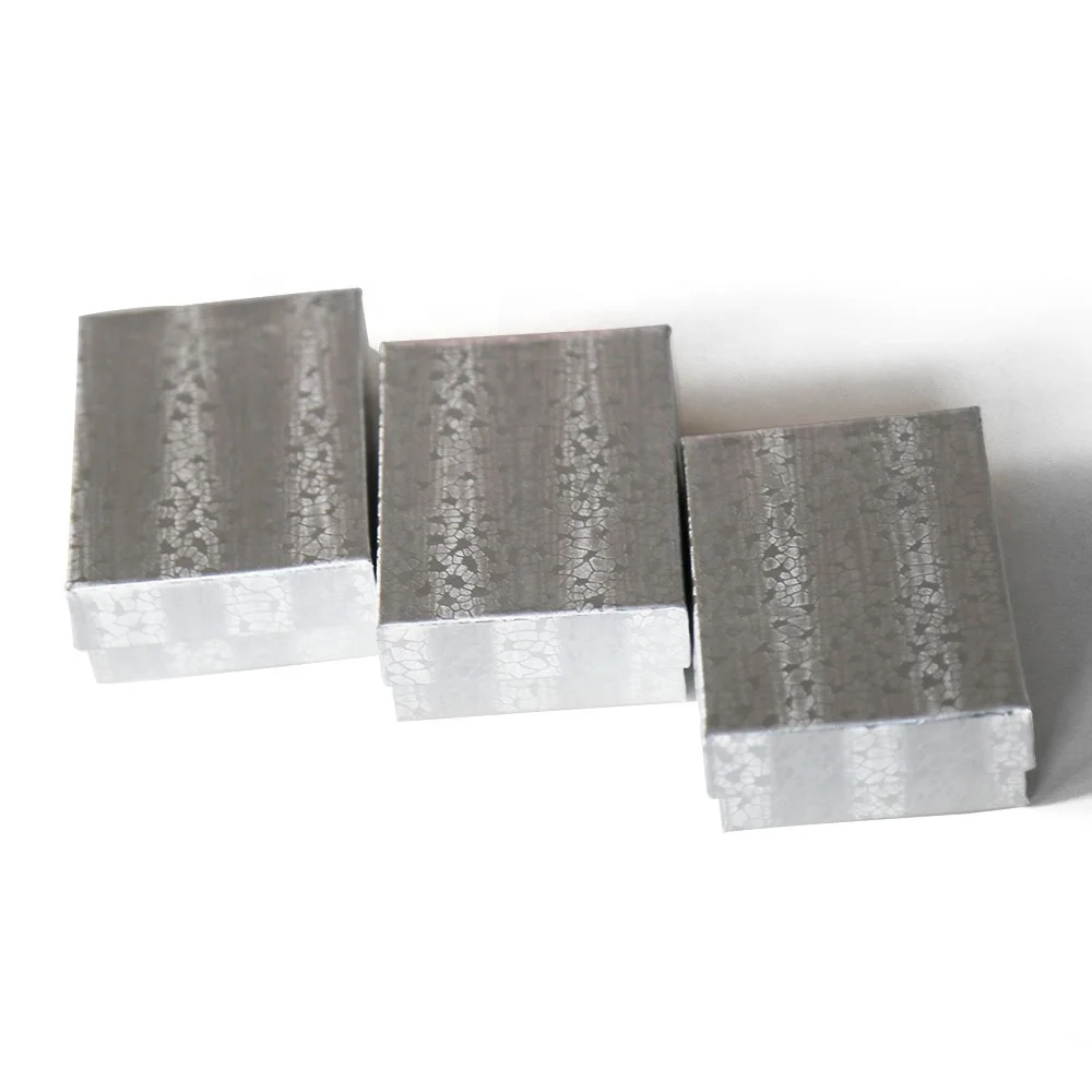 #32 Silver Foil Cotton Filled Jewelry Box