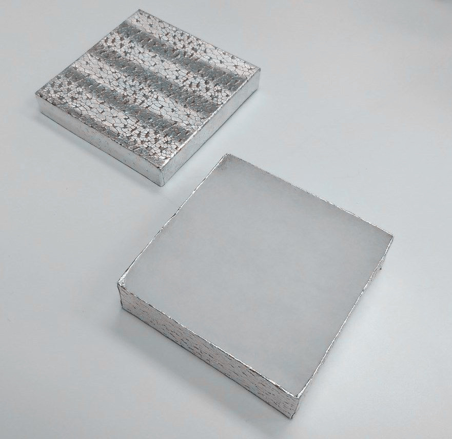 #33 Silver Foil Cotton Filled Jewelry Box 