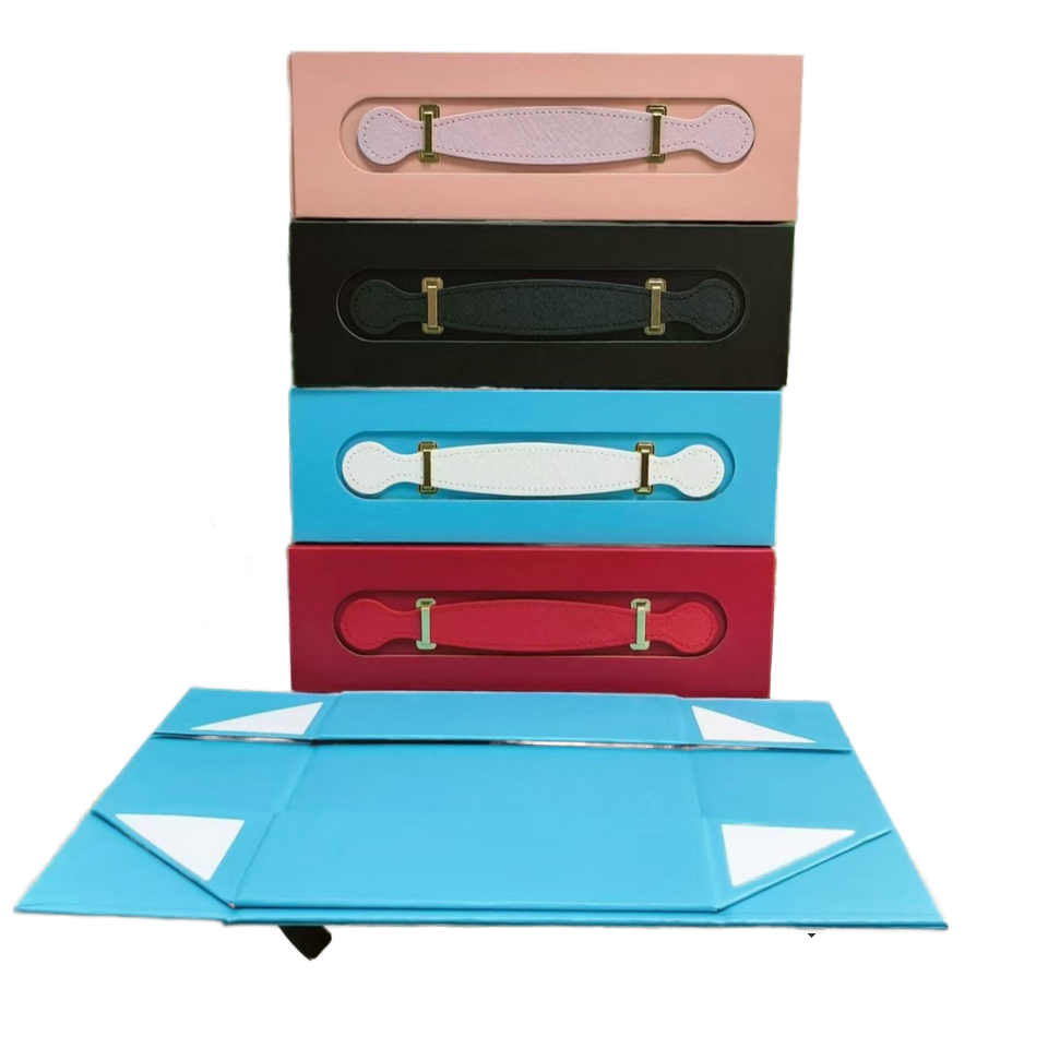  Suitcase Style Magnetic Box: Foldable, Customizable with Hardware Handle & Various Printing Options