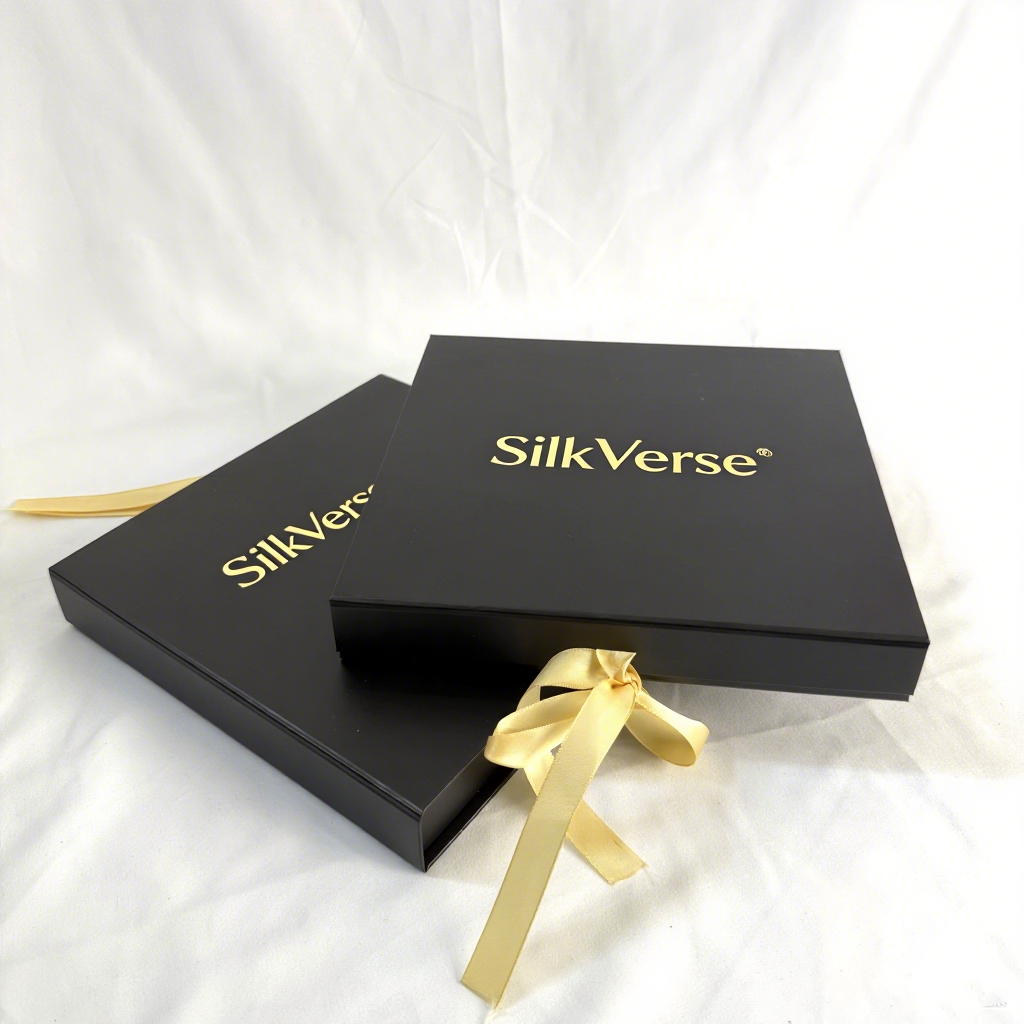 Luxury Black Magnetic Folding Paper Box Golden Hot Stamping Gift Packaging With Ribbon Custom Logo-Huzhou AOPA