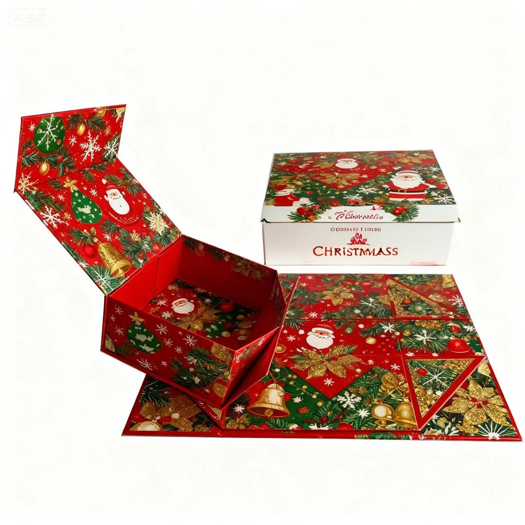 Christmas Folding Magnetic Boxes: Durable Cardboard Packaging for Holiday Gifts